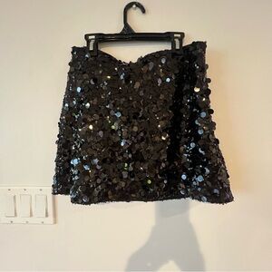 Abercrombie & Fitch Black lined Sequin Mini Skirt Shorts Festive